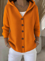 Women's Hooded Cardigan Button Front Long Sleeve Ribbed Hem – Errand Days