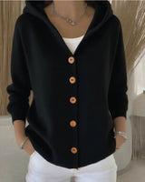 Women's Hooded Cardigan Button Front Long Sleeve Ribbed Hem – Errand Days