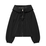 Women's Hooded Windbreaker Jacket Zip Front Gathered Hem – Weekend Walks