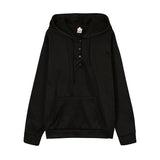 Women's Hoodie Button Placket Long Sleeve Kangaroo Pocket – Daily Streetwear