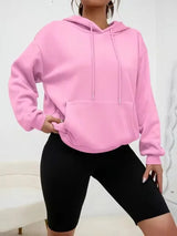 Women's Hoodie Drawstring Long Sleeve Kangaroo Pocket – City Streetwear