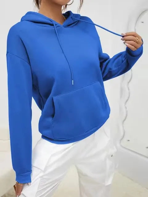 Women's Hoodie Drawstring Long Sleeve Kangaroo Pocket – City Streetwear