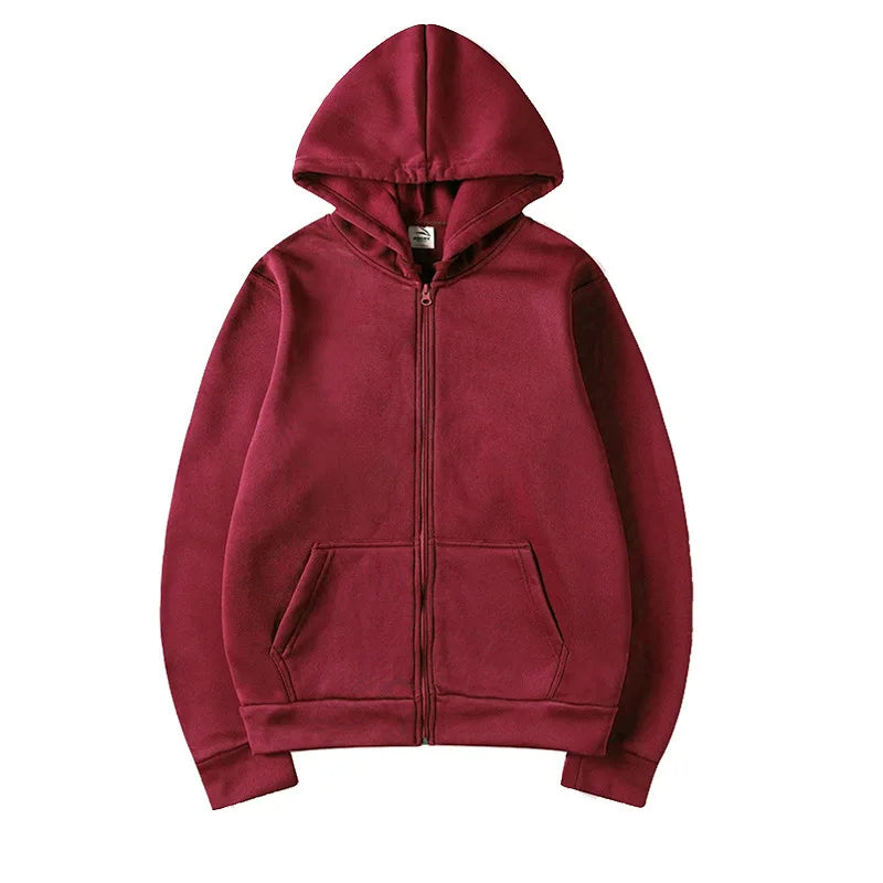 Women's Hoodie Full Zip Front Pocket Ribbed Hem – Everyday Streetwear