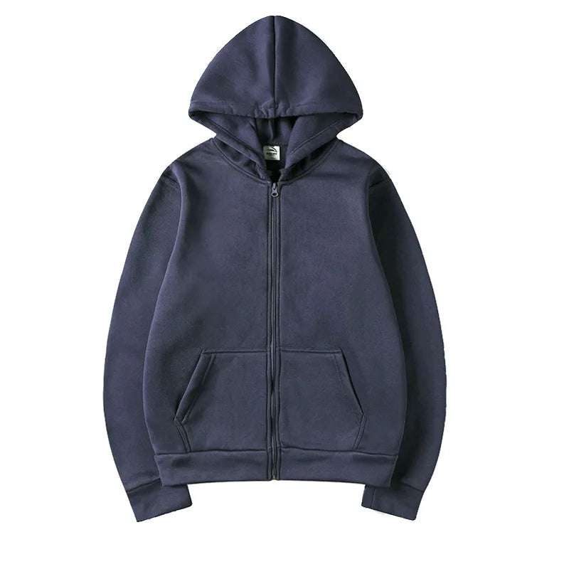 Women's Hoodie Full Zip Front Pocket Ribbed Hem – Everyday Streetwear