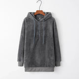 Women's Hoodie Teddy Half Zip Long Sleeve Kangaroo Pocket – Streetwear Layer