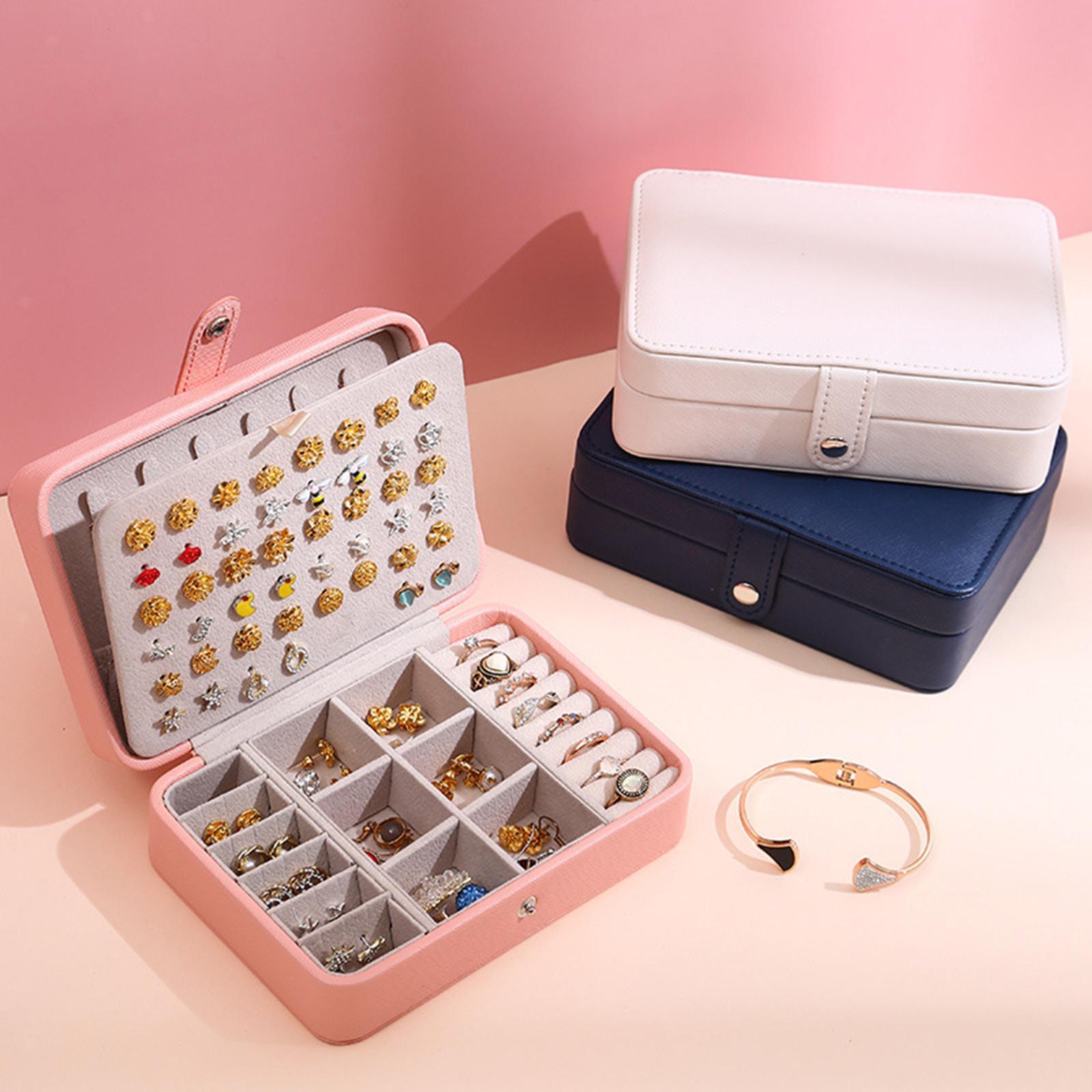 Women's Jewelry Box Flip Top Earring Board Ring Rolls – Vanity Setup