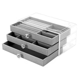Women's Jewelry Box Layered Clear Lid Drawers Compartments – Vanity Display