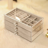 Women's Jewelry Box Layered Clear Lid Drawers Compartments – Vanity Display