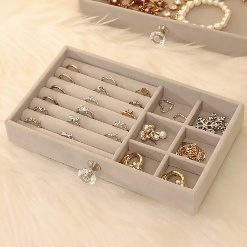 Women's Jewelry Box Layered Clear Lid Drawers Compartments – Vanity Display