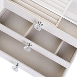 Women's Jewelry Box Layered Clear Lid Drawers Compartments – Vanity Display
