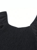 Women's Jumpsuit Smocked Wide Leg Square Neck Long Sleeve – Going Out