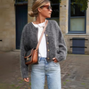 Women's Knit Cardigan Button Front Long Sleeve Round Neck – Lunch Date