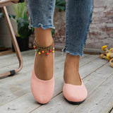 Women's Knit Shoes Round Toe Low Heel – Daily Wear Travel