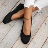 Women's Knit Shoes Round Toe Low Heel – Daily Wear Travel