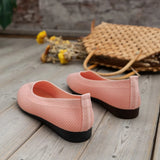 Women's Knit Shoes Round Toe Low Heel – Daily Wear Travel