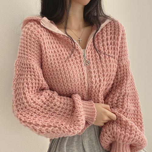 Women's Knitted Hooded Cardigan Zip Front Long Sleeve – Coffee Stops