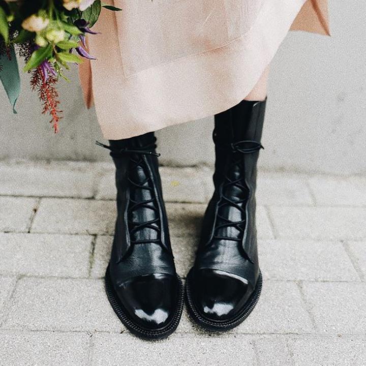 Women's Lace Up Ankle Boots Rounded Cap Toe – Seasonal Everyday Style