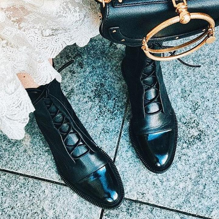 Women's Lace Up Ankle Boots Rounded Cap Toe – Seasonal Everyday Style