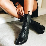 Women's Lace Up Ankle Boots Rounded Cap Toe – Seasonal Everyday Style