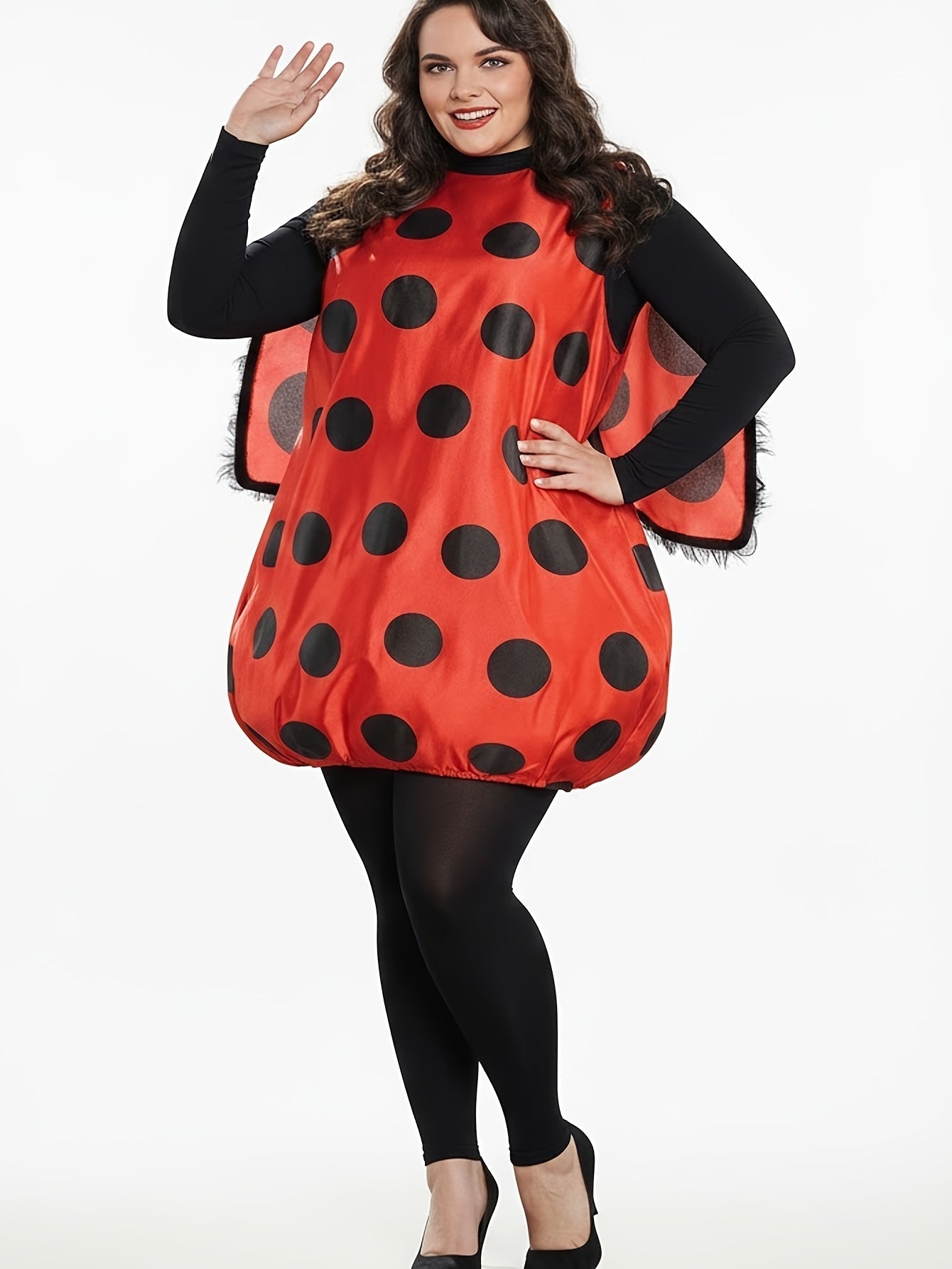 Women's Ladybug Costume Polka Dot Winged Sleeveless – Halloween Parade