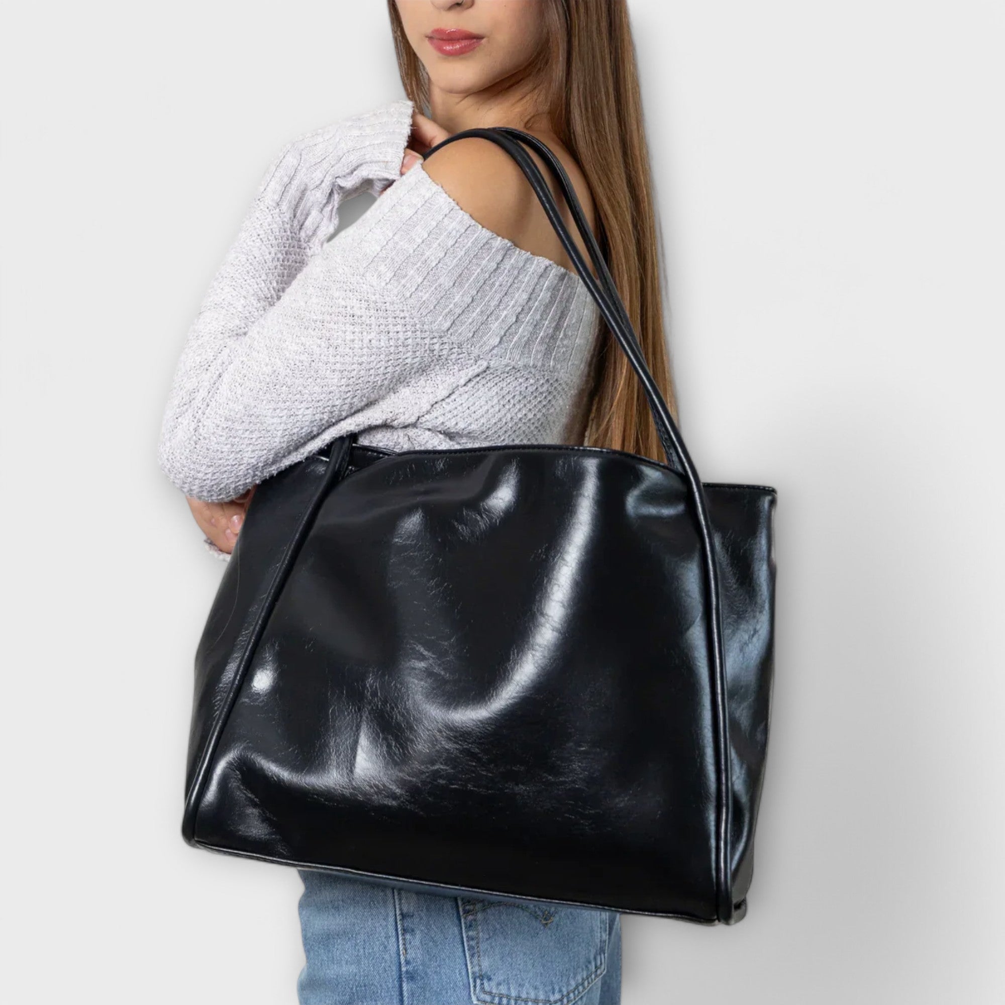 Women's Large Shoulder Bag Zip Top Tote – Everyday Work