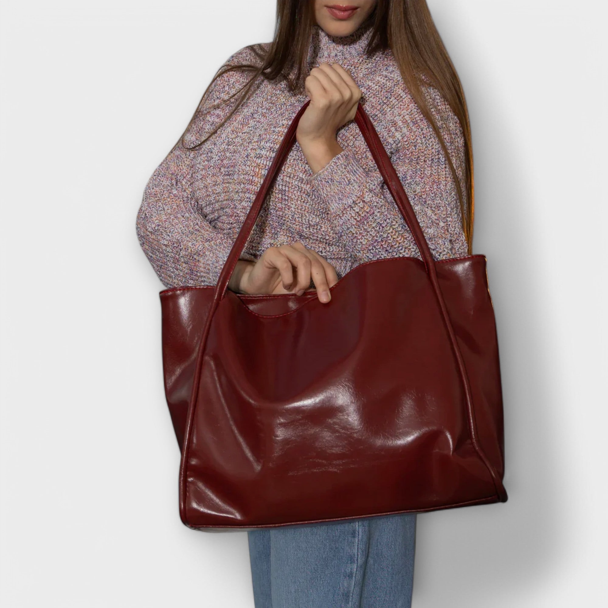Women's Large Shoulder Bag Zip Top Tote – Everyday Work