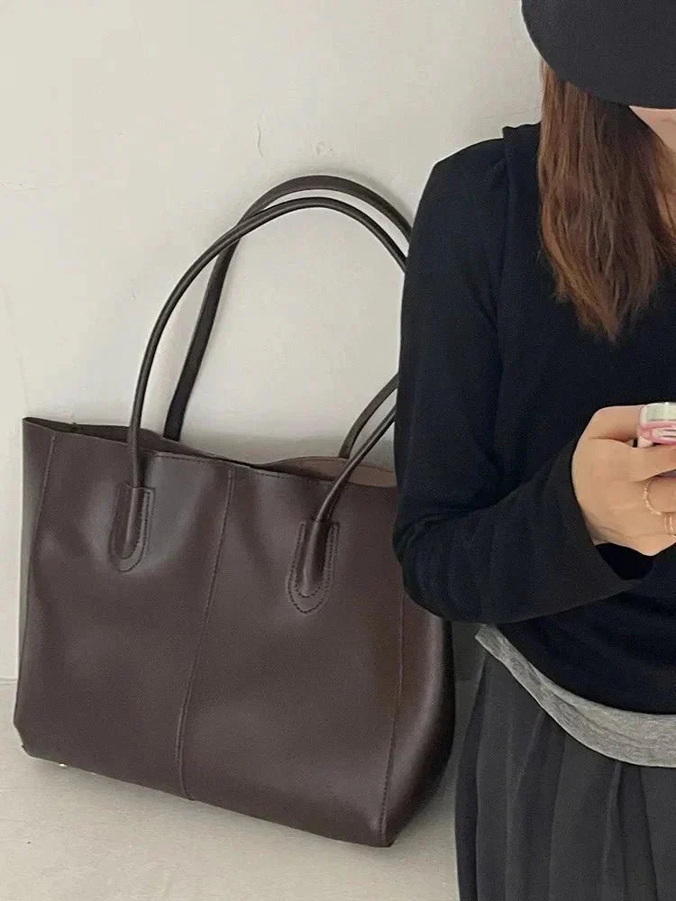 Women's Large Structured Tote Bag Shoulder Handles – Work