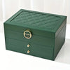 Women's Leather Jewelry Box Multi Layer Drawers Ring Slots – Dresser Setup
