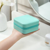 Women's Leather Jewelry Box Square Zip Around Ring Slots – Vanity Case