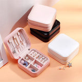 Women's Leather Jewelry Box Square Zip Around Ring Slots – Vanity Case