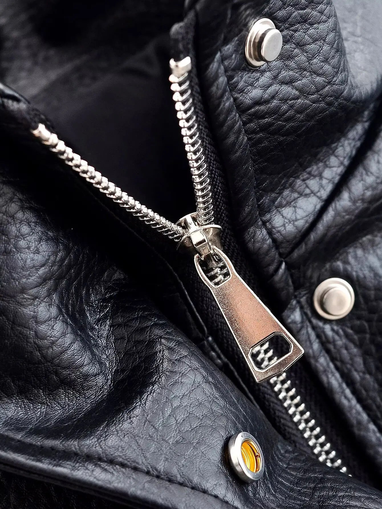 Women's Leather Look Jacket Stand Collar Zip Front Drawstring Waist – Going Out