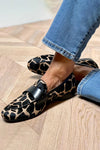 Women's Leopard Print Loafers Slip On Rounded Toe Block Heel – Office Wear