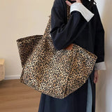 Women's Leopard Tote Bag Large Rectangular Front Pocket – Going Out