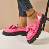 Women’s Loafers Bow Accent Stitched Toe Platform Lug Sole – Museum Visits