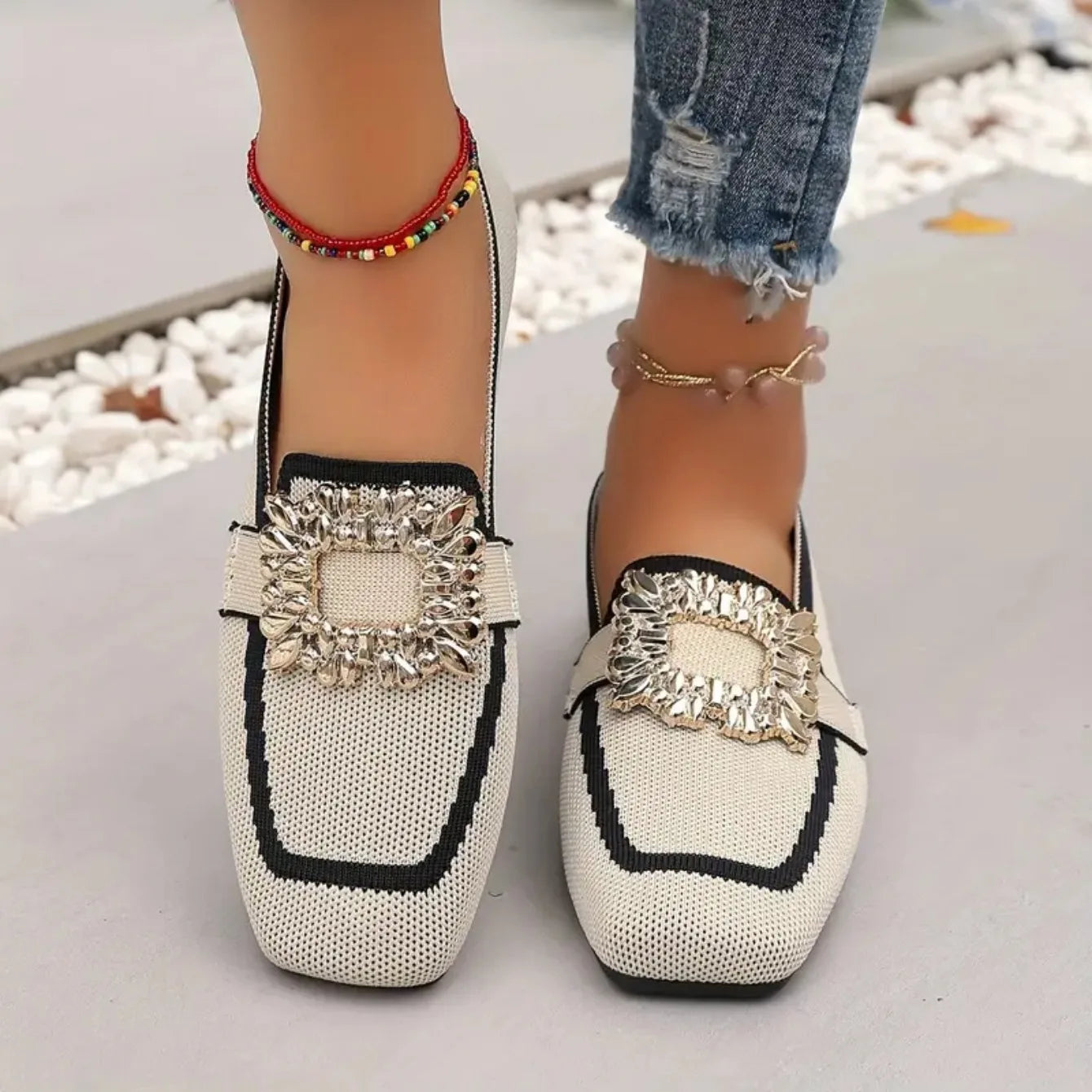 Women's Loafers Closed Toe Buckle Slip On – Daily Workwear