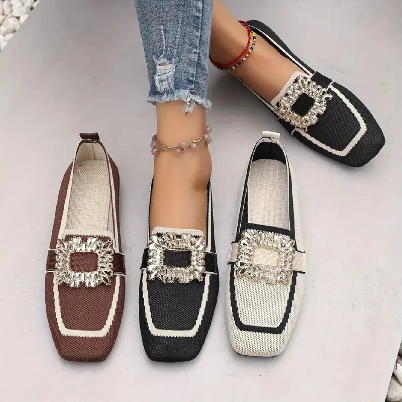 Women's Loafers Closed Toe Buckle Slip On – Daily Workwear