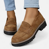 Women’s Loafers Slip-On Vamp Strap Lug Sole – Museum Visit