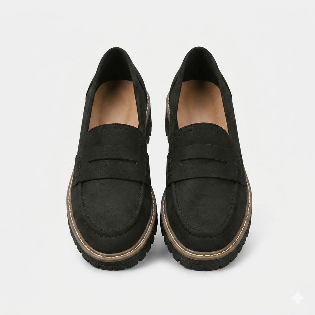 Women’s Loafers Slip-On Vamp Strap Lug Sole – Museum Visit