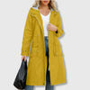 Women's Long Rain Jacket Waterproof Hooded Zip Front – Rainy Commutes