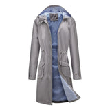 Women's Long Rain Jacket Waterproof Hooded Zip Front – Rainy Commutes