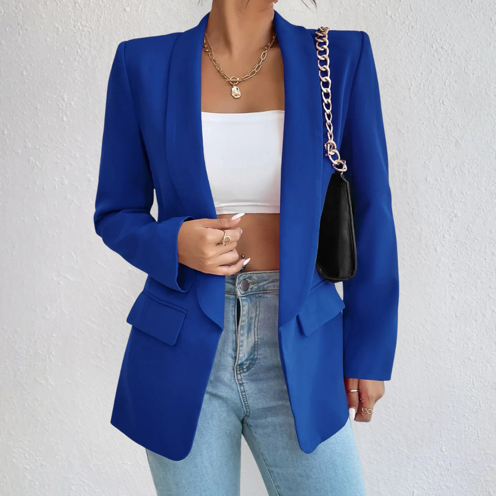 Women's Longline Blazer Open Front Long Sleeve - Work Office