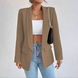 Women's Longline Blazer Open Front Long Sleeve - Work Office