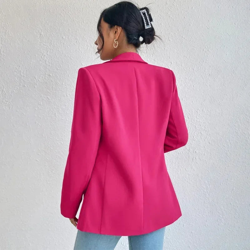 Women's Longline Blazer Open Front Long Sleeve - Work Office