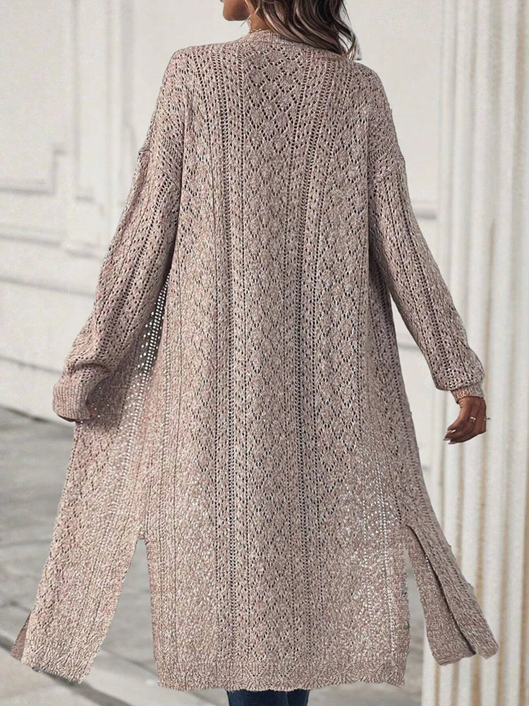 Women's Longline Cardigan Open Front Long Sleeve - Boho Style