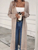 Women's Longline Cardigan Open Front Long Sleeve - Boho Style