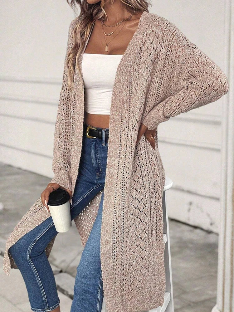 Women's Longline Cardigan Open Front Long Sleeve - Boho Style