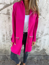 Women's Longline Hooded Cardigan Long Sleeve Zip Front – Travel Day