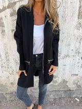 Women's Longline Hooded Cardigan Long Sleeve Zip Front – Travel Day