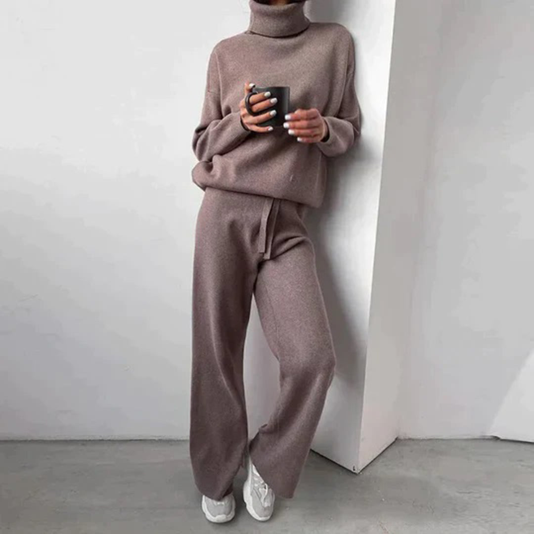 Women's Loungewear Set Turtleneck Long Sleeve Pants – Home Retreat