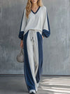 Women's Loungewear Set V-Neck Long Sleeve Full Length – Airport Transit